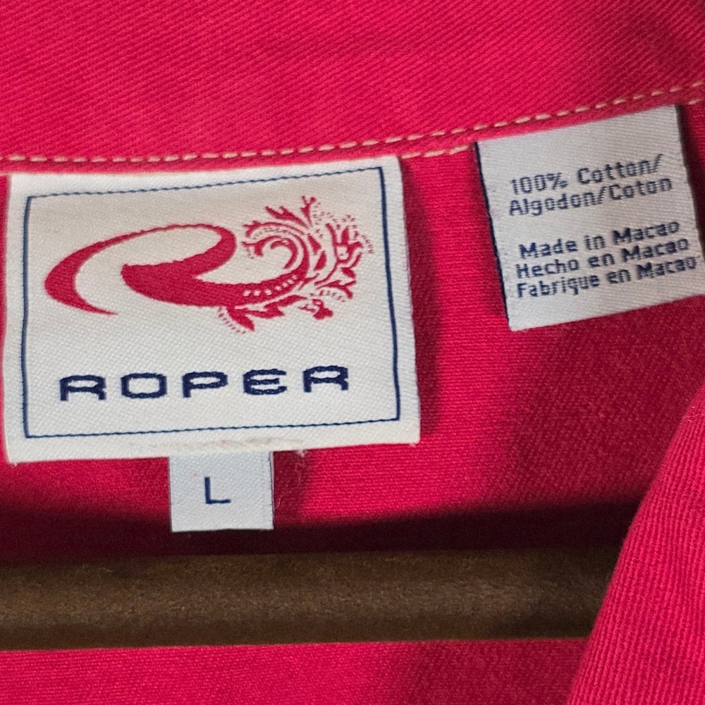 Roper Pink Denim Western Jacket Womens Large Pink Jean Blazer Cowgirl Rodeo Vtg - Picture 2 of 12